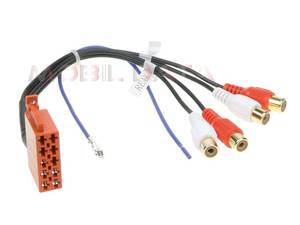 MECATRON 10 pólusú ISO - RCA Aranyozott erősítő kimenet adapter  Autó specifikus ISO csatlakozó
