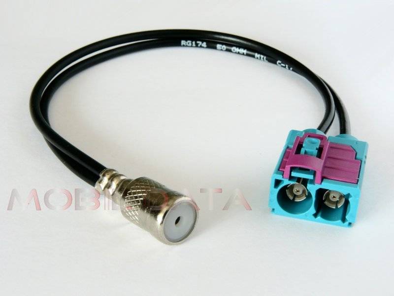 MECATRON FAKRA Dupla hüvely - ISO hüvely OEM antenna adapter kábel  Audi 0