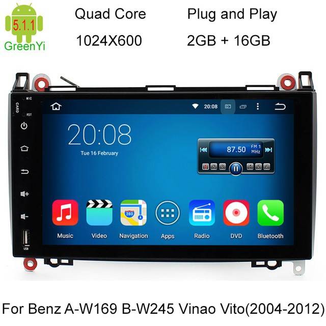 9 colos Mercedes Vito Multimédia Android 5.1.1 ZENEC Autórádiók és kiegésszítők 0