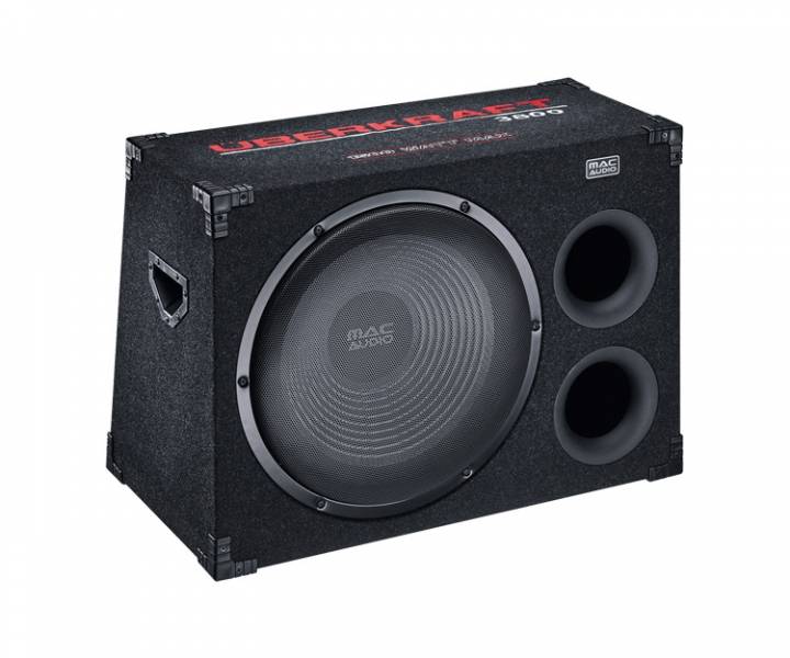 Mac Audio Überkraft 3800 1500W-os 38cm-es mélysugárzóval szerelt gyári mélyláda bassreflex mélyláda 0