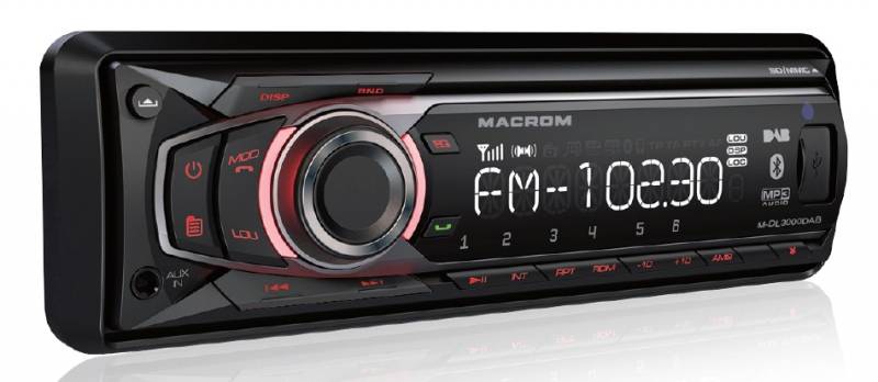 Macrom M-DL3000DAB 1 DIN méretű Classic stílusú MP3 autórádió AUX csatlakozóval, DAB / DAB+ rádióvevővel autórádió 0