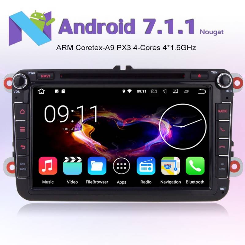 8 Colos Volkswagen Skoda Seat Android 7.1.1 ZENEC Autórádiók és kiegésszítők 0