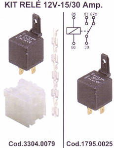  Rel? 12VDC 40/30A (5 sarus) Autóhifi szerelési anyagok