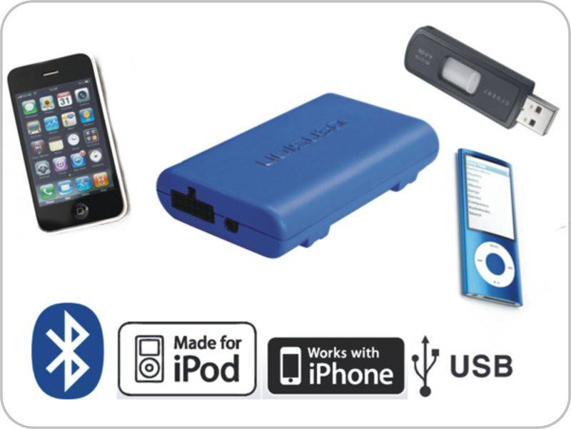 Dension Gateway Lite BT iPod és USB interface Bluetooth kiangosítóval és A2DP zene lejátszással FIAT autókhoz 0