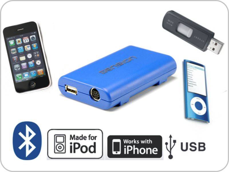 Dension Gateway Lite BT iPod és USB interface Bluetooth kihangosítóval és A2DP zene lejátszással Renault autókhoz 0