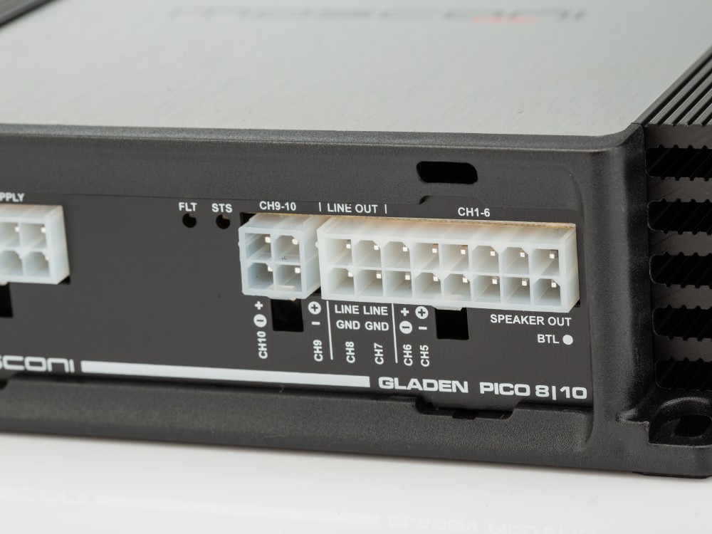 GLADEN Pico 8-10 DSP 4 csatornás erősítő DSP jelprocesszorral 4 csatornás autóhifi erősítő 2