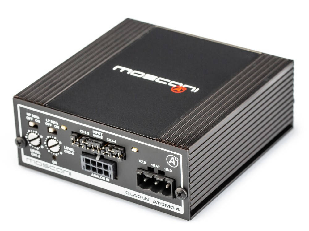 Mosconi Atomo 4 4-csatorn?s D-oszt?ly? kism?ret? aut?hifi er?s?t? 4 csatornás autóhifi erősítő 0