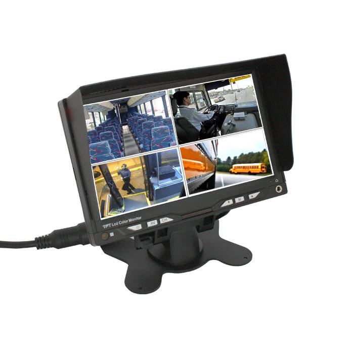 ABM univerz?lis 7'' TFT-LCD QUAD monitor (12/24V) audio bemenettel Tolatókamerák és tolató radarok 0