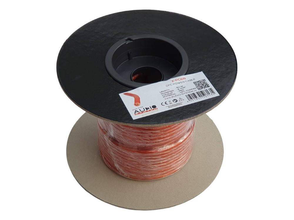 Audio System OFC r?z t?pk?bel 6mm2 piros Z-PC6R autóhifi hangszóró kábel 0