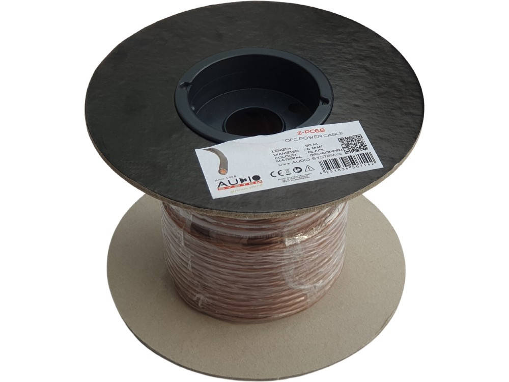 Audio System OFC r?z t?pk?bel 6mm2 fekete Z-PC6B autóhifi hangszóró kábel 0