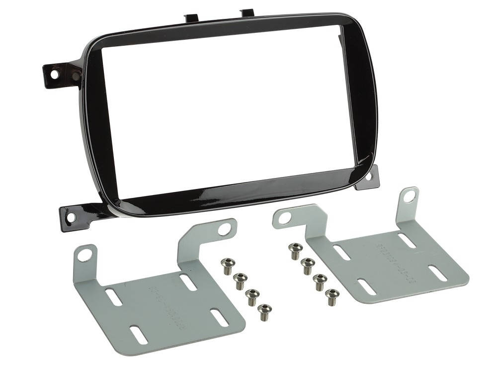 Fiat 500 2015.07-2023 2 DIN aut?r?di? beszerel? keret f?nyes fekete 381094-36-1 Autospecifikus rádiókeret 2DIN 0